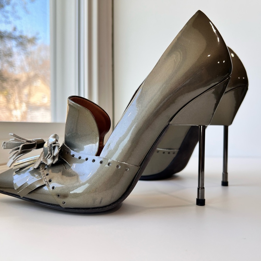 Kurt Geiger London Bond Women's Gray Tassel Heels 37 - Picture 6 of 16